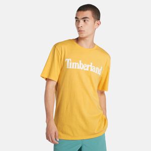 Remera Timberland Hombre Logo Lineal Amarillo