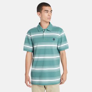 Polo Timberland Hombre Pique Striped Celeste