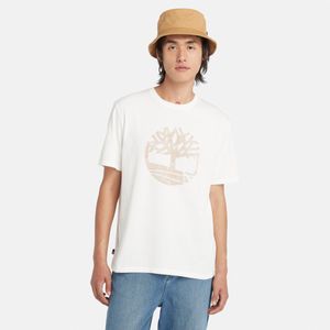 Remera Timberland Hombre Garment Dye Logo Blanco