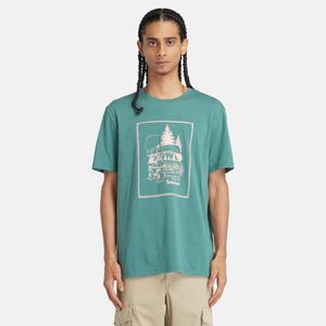 Remera Timberland Hombre Front Graphic Celeste