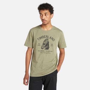 Remera Timberland Hombre Boot Slogan Verde