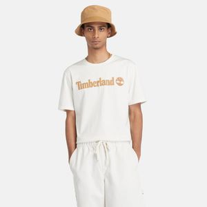 Remera Timberland Hombre con Logo Lineal Blanco