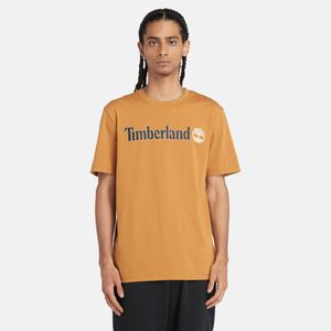 Remera Timberland Hombre con Logo Lineal Naranja