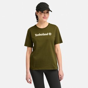 Remera Timberland Mujer Logo Lineal Verde