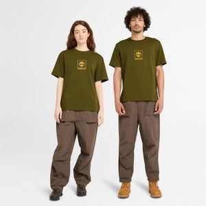 Remera Timberland Hombre Stack Camo Verde Oscuro