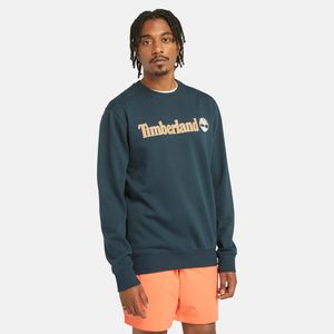 Suéter Timberland Hombre Lineal Logo Crew Azul