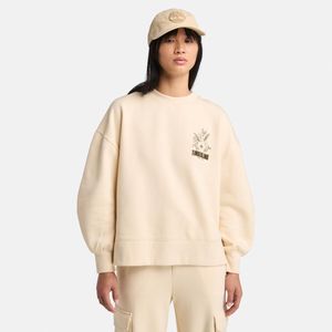 Suéter Timberland Mujer Brushed Chest Graphic Crew Beige