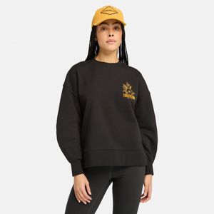 Suéter Timberland Mujer Brushed Chest Graphic Crew Negro
