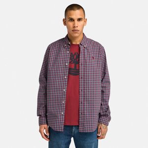 Camisa Timberland Hombre Stretch Poplin Bordó