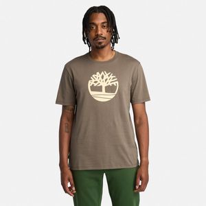 Remera Timberland Hombre Kenebec River Tree Logo Marron