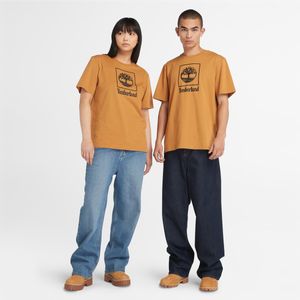 Remera Timberland Unisex Logo Stack Naranja