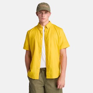 Camisa Timberland Hombre de Lino y Algodón Amarillo