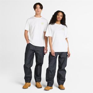 Remera Timberland Unisex Authentic Fit Logo Lineal Blanco
